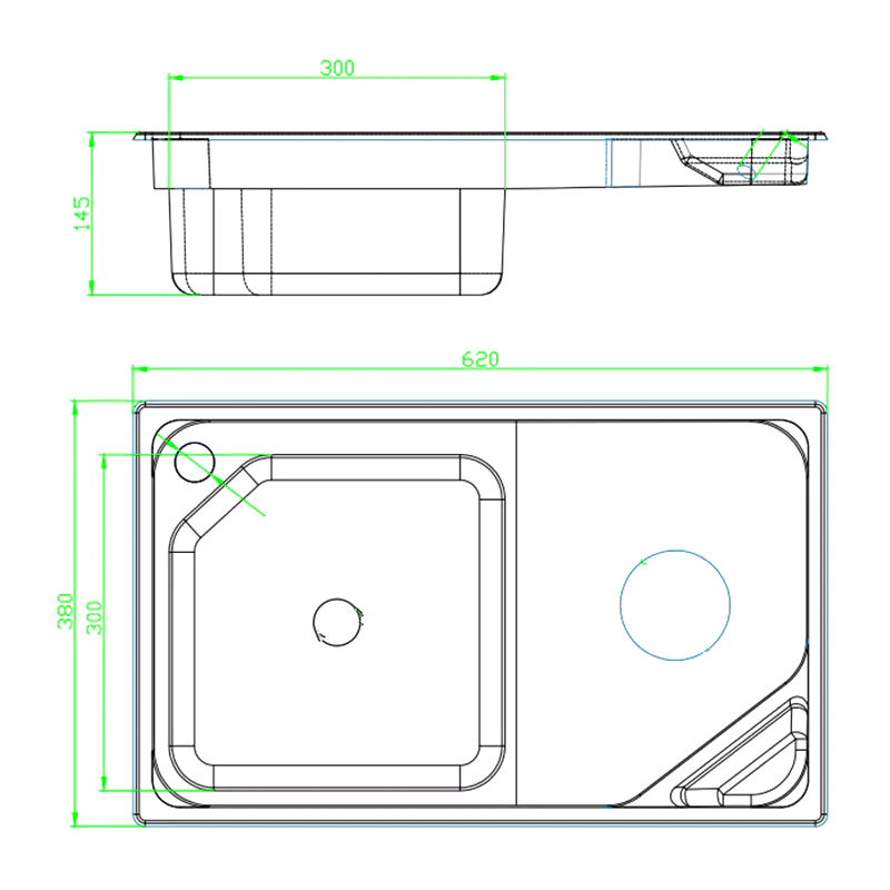 Integrated Campervan Hob and Sink Combi with Glass Lid